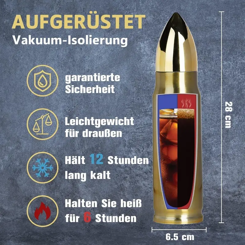 17oz/500ml 18/8 Edelstahl Jagd-Tarnbecher | Doppelwandige Flasche | 12H Kalt & 6H Heiß | Ideales Geschenk für Männer, Jäger Väter – Bild 4