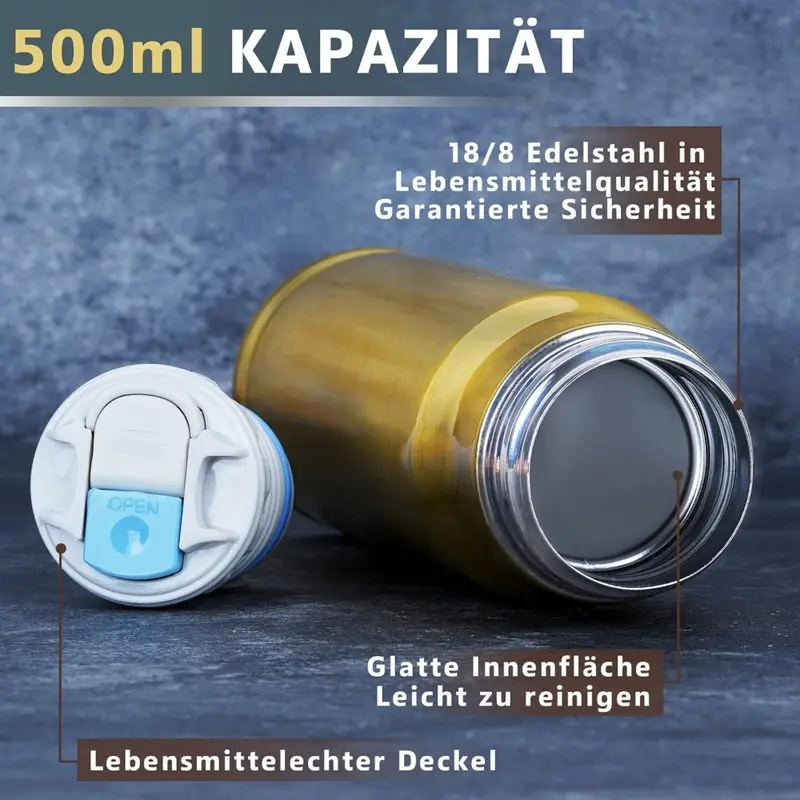 17oz/500ml 18/8 Edelstahl Jagd-Tarnbecher | Doppelwandige Flasche | 12H Kalt & 6H Heiß | Ideales Geschenk für Männer, Jäger Väter – Bild 2