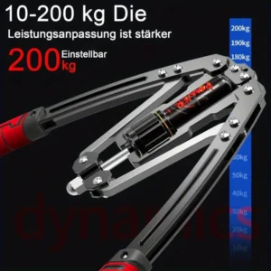 Verstellbarer Hydraulischer Brusttrainer mit Armtrainingsgerät - Hochbelastbares 10-200kg/22-440lbs Widerstandssystem inkl. Doppel-Federmechanismus, Verriegelungsfunktion & Polster für Fitnessstudio, Muskelaufbau Armbau (Schwarz)