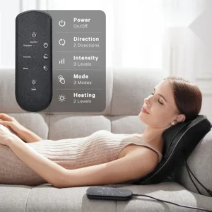 USB-aufladbares Nacken- und Schultermassagegerät mit Heizfunktion - Mit Druck-, Roll- und Vibrationsfunktionen, ideal für Nacken, Schultern, Rücken, Beine und Körper, geeignet für Zuhause, Büro und Reisen