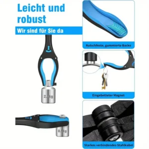 Extra lange 43 Zoll (109,22 Zoll) Grabber-Werkzeug mit magnetischem Spitzen, faltenbarer Reacher-Klaue für Müllabfuhr, leichtes Aluminium-Arm-Verlängerung, Mehrwinkel-Griff, Müllabfuhr für Senioren - Ideal für Schlafzimmer, Toilette, Küche, Terrasse, Bodenreinigung