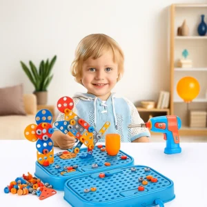 Children Toys Tool Set Electric Drill Screw Nut 3D Puzzle Toys Pretend Play Dinosaur Drilling Assembly Educational Toys for Boys